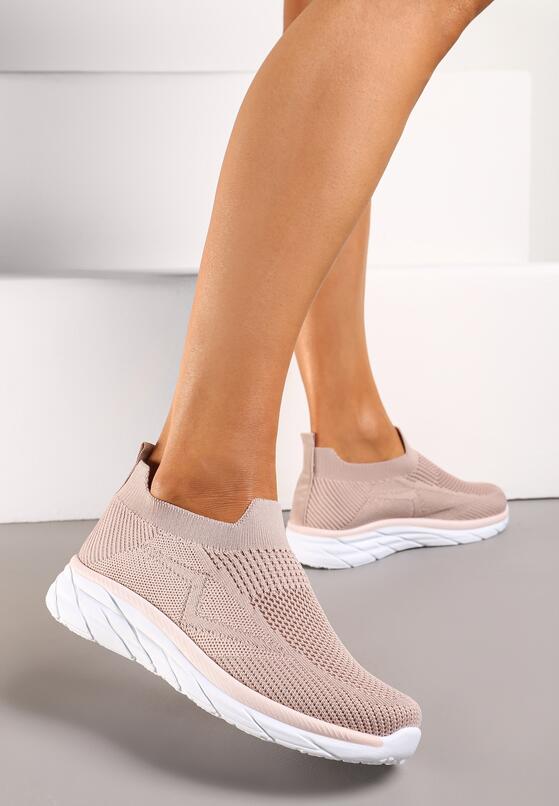Różowe Buty Sportowe z Elastyczną Cholewką na Grubej Podeszwie Fradina 2