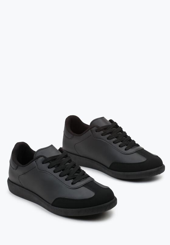 Czarne Sneakersy przed Kostkę Sznurowane Alestren 5