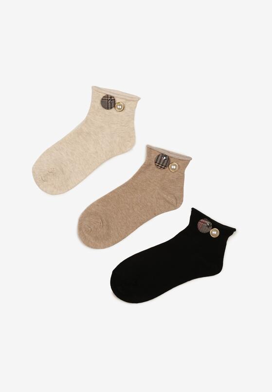 Wielokolorowe 3-pack Skarpety z Ozdobnymi Guzikami Lierosa 1