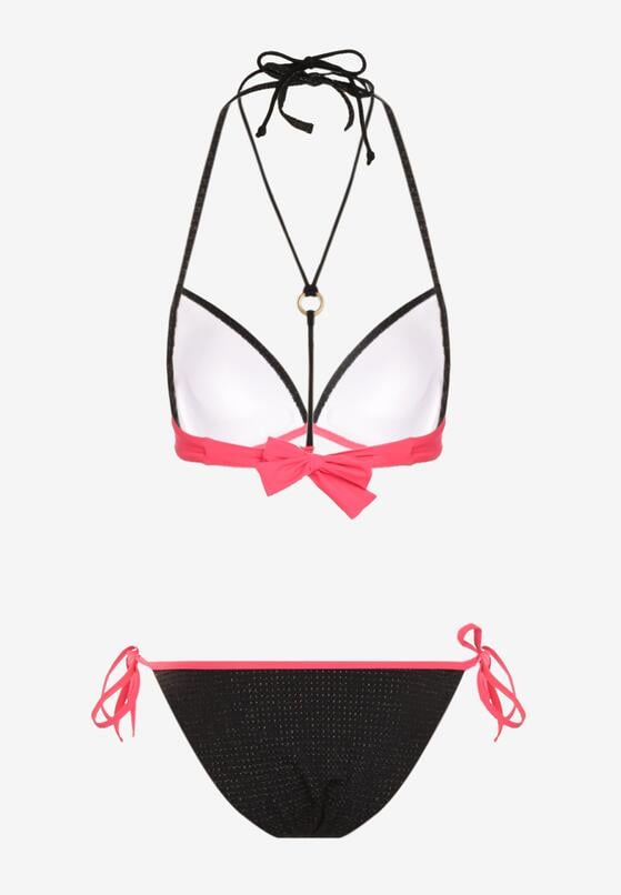 Fuksjowe Bikini z Wiązaniem Ozdobny Biustonosz i Figi Kintella 6