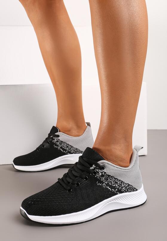 Czarno-Szare Buty Sportowe na Grubej Podeszwie Pieana 2