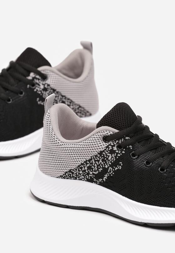 Czarno-Szare Buty Sportowe na Grubej Podeszwie Pieana 6