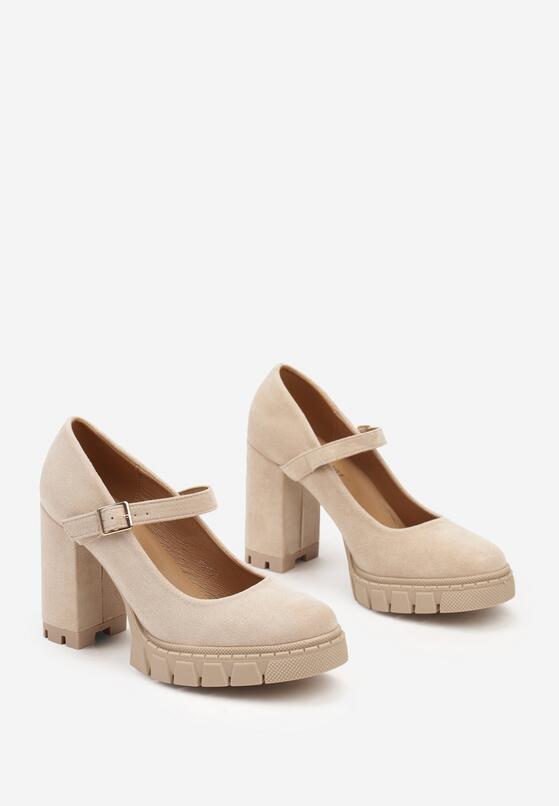Pantofi cu toc Bej 5