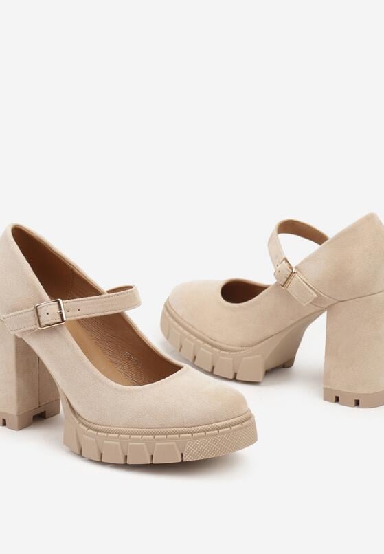 Pantofi cu toc Bej 6