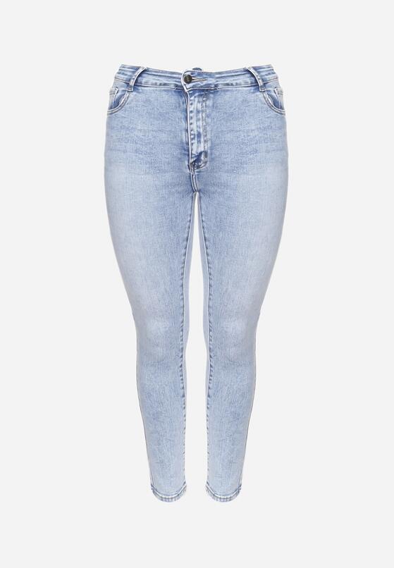Niebieskie Jeansy Skinny z Wysokim Stanem i Kieszeniami Quelina 6