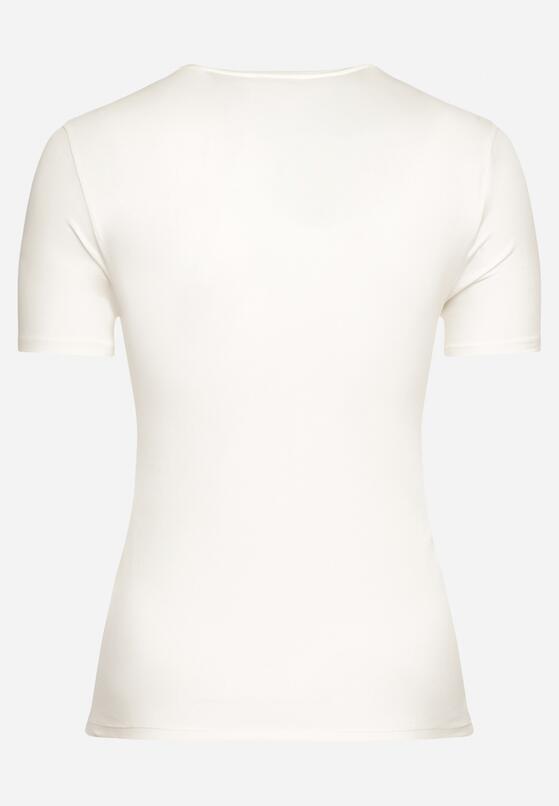Biały Bawełniany T-shirt Koszulka z Krótkim Rękawem Ozdobiona Nadrukiem i Cyrkoniami Codara 7