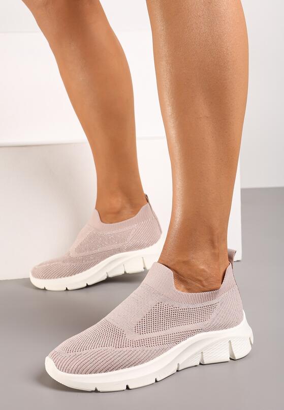 Różowe Buty Sportowe Wsuwane ze Skarpetkową Cholewką Tiamelina 1