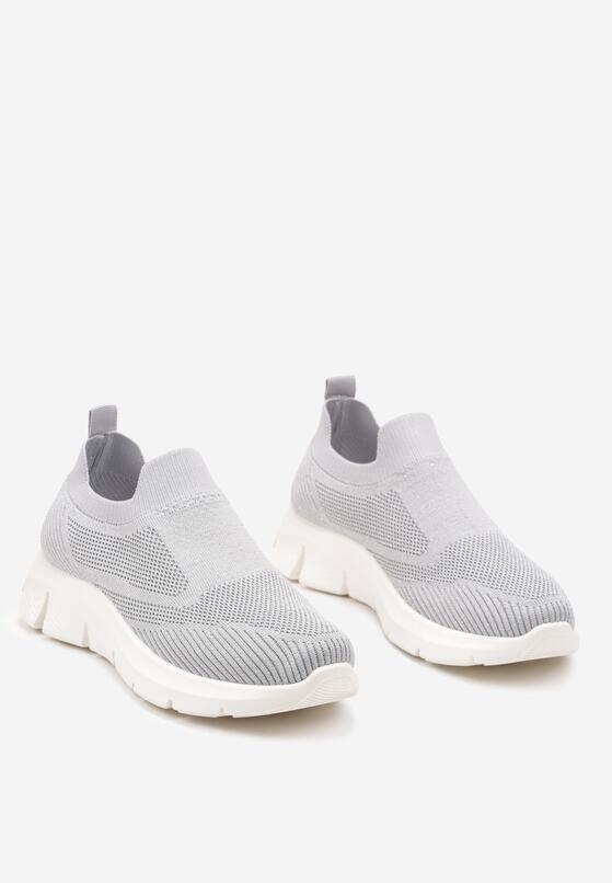 Szare Buty Sportowe Wsuwane ze Skarpetkową Cholewką Tiamelina 5