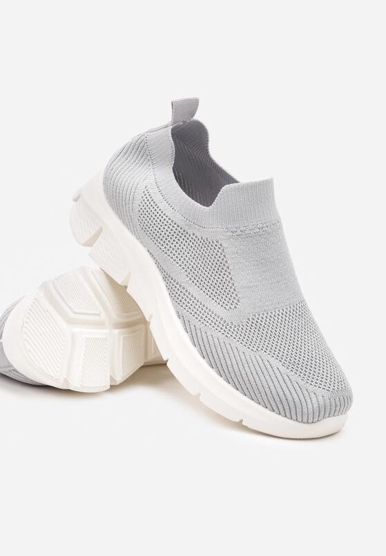 Szare Buty Sportowe Wsuwane ze Skarpetkową Cholewką Tiamelina 6