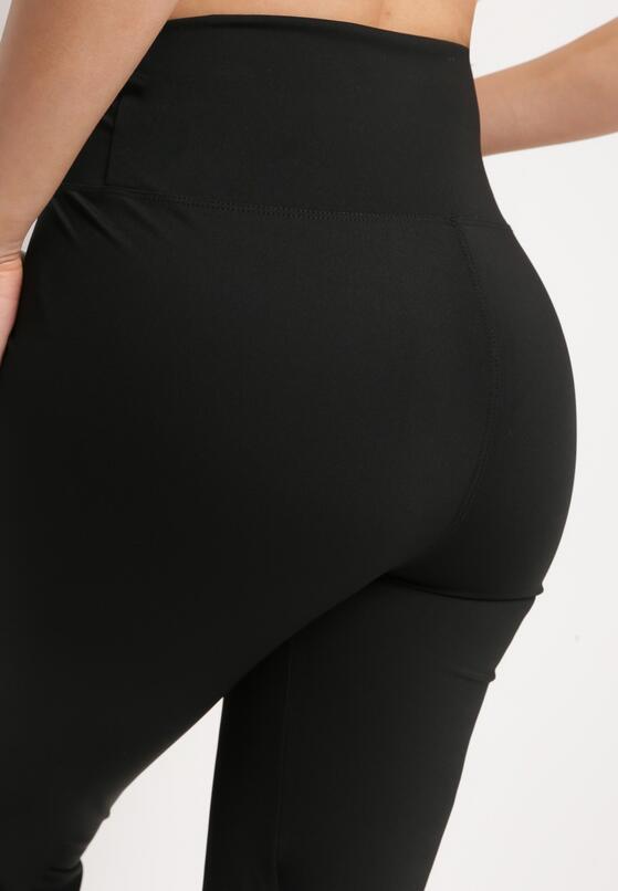 Czarne Klasyczne Spodnie Legginsy z Szerokim Pasem i Wysokim Stanem Xantia 5
