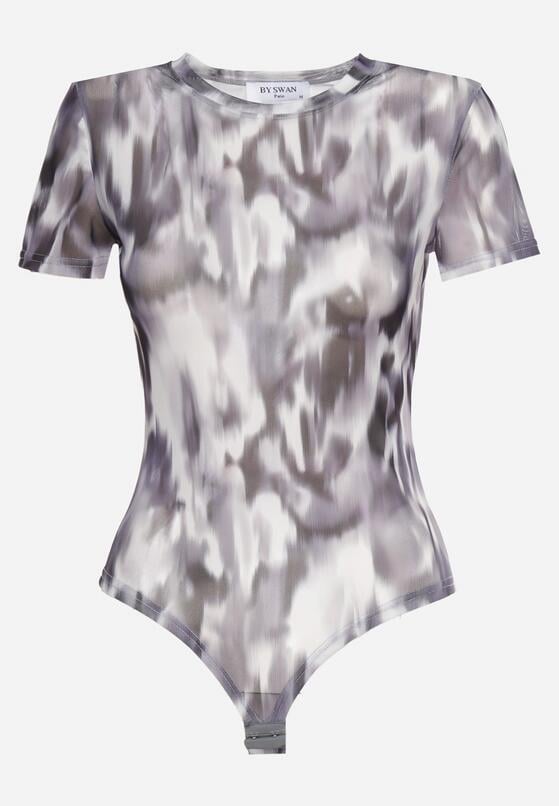 Beżowo-Czarne Siateczkowe Body Tie-Dye z Wiskozą Monlea 4