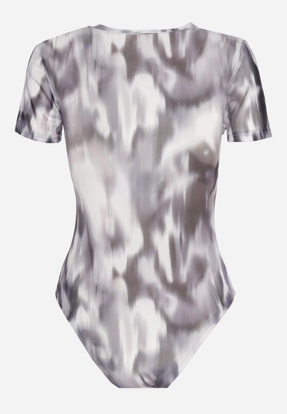 Beżowo-Czarne Siateczkowe Body Tie-Dye z Wiskozą Monlea 5
