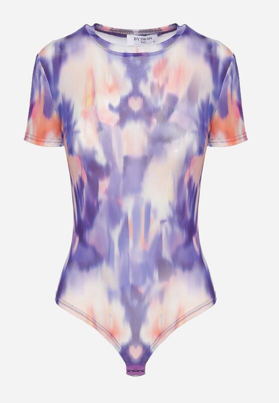 Fioletowe Siateczkowe Body Tie-Dye z Wiskozą Monlea 4