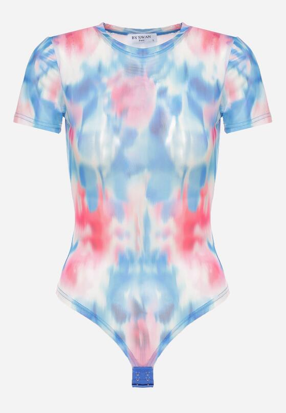 Niebieskie Siateczkowe Body Tie-Dye z Wiskozą Monlea 4