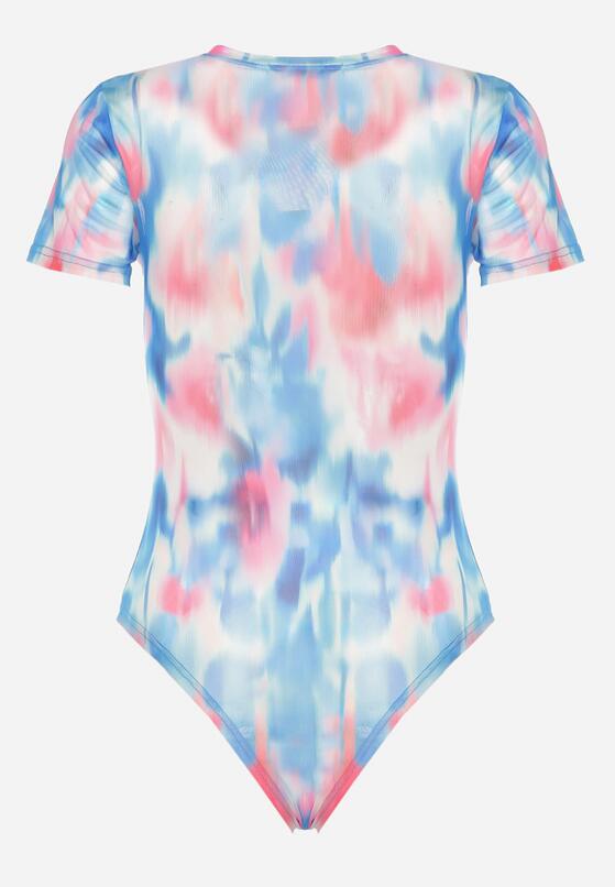 Niebieskie Siateczkowe Body Tie-Dye z Wiskozą Monlea 5