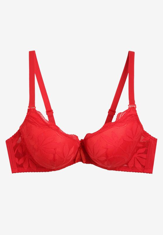 Czerwony Koronkowy Biustonosz Full Cup Ellamai 5