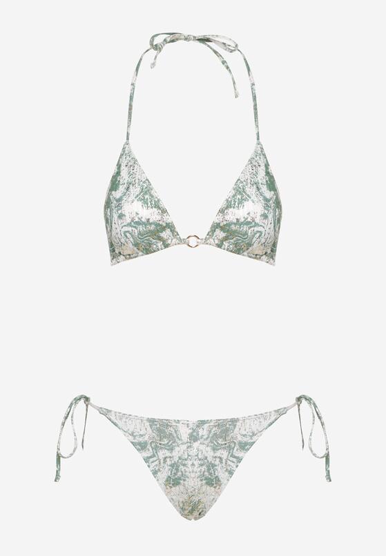 Zielone Bikini Dwuczęściowe Biustonosz Wiązany na Szyi i Plecach Majtki Wiązane Sznurkiem Venvia 5