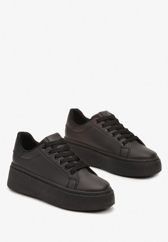 Czarne Casualowe Sneakersy na Grubej Podeszwie Tiadonia 5