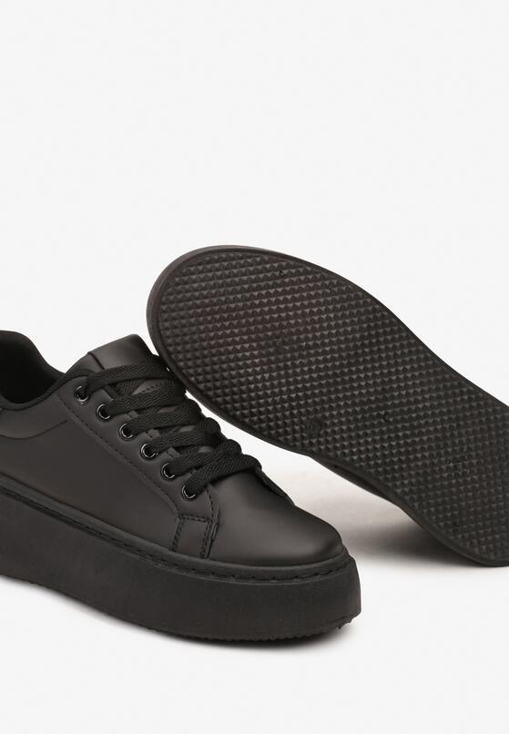 Czarne Casualowe Sneakersy na Grubej Podeszwie Tiadonia 6