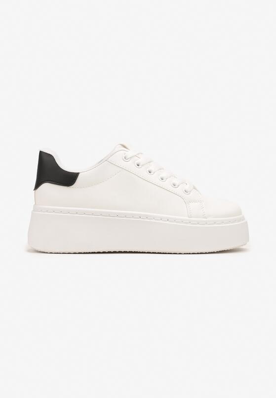 Biało-Czarne Casualowe Sneakersy na Grubej Podeszwie Tiadonia 5