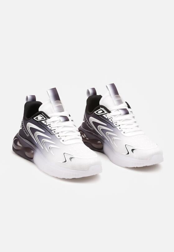 Biało-Czarne Płaskie Sznurowane Buty Sportowe Sneakersy Risanni 5