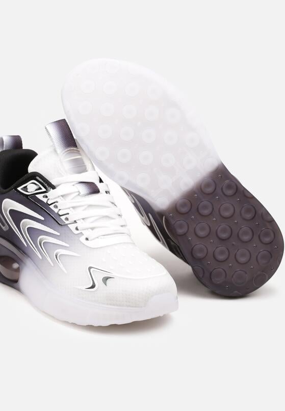 Biało-Czarne Płaskie Sznurowane Buty Sportowe Sneakersy Risanni 6