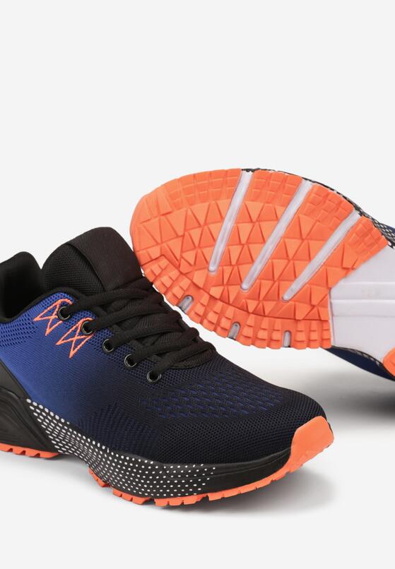 Granatowo-Niebieskie Płaskie Sznurowane Buty Sportowe Sneakersy Risavette 6