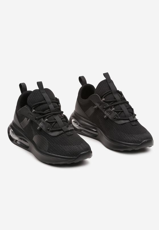 Czarne Sznurowane Buty Sportowe Sneakersy z Podeszwą Typu Air Risanda 5