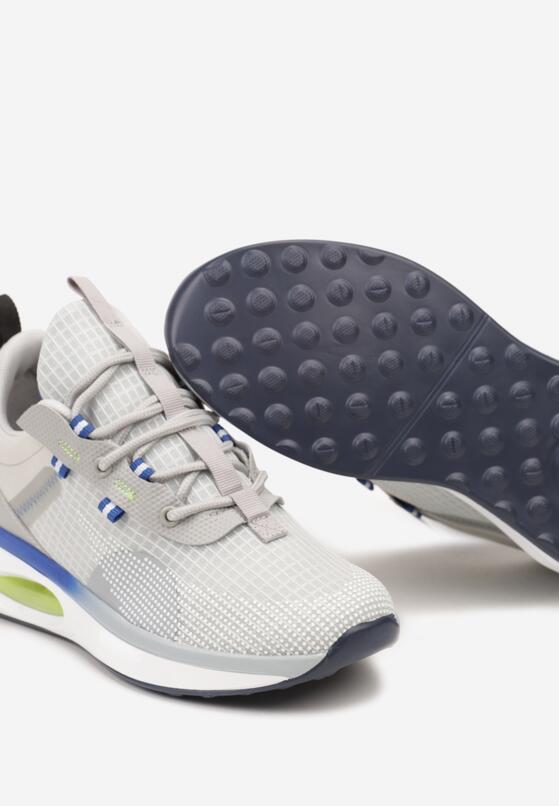 Szare Sznurowane Buty Sportowe Sneakersy z Podeszwą Typu Air Risanda 6