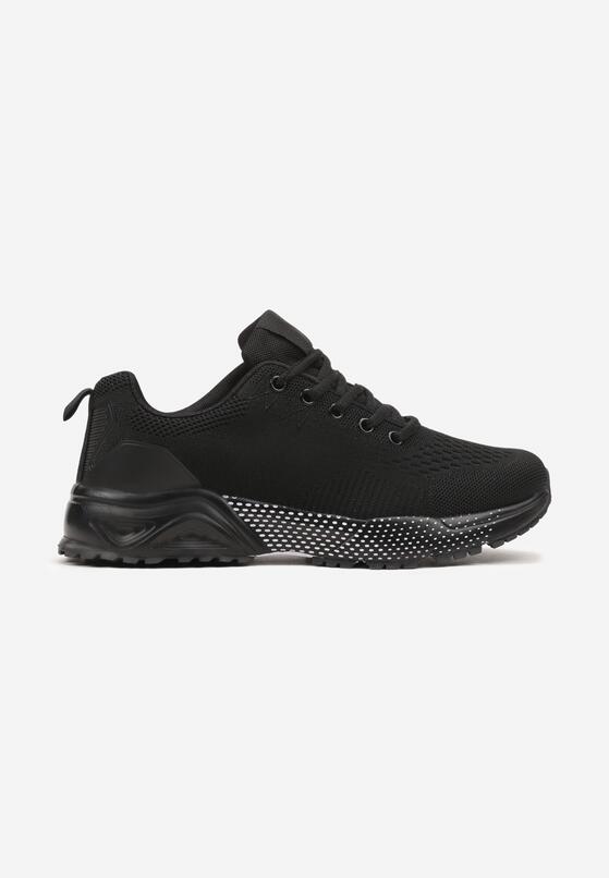 Czarne Buty Sportowe Sznurowane Sneakersy z Ozdobną Podeszwą Rishna 4