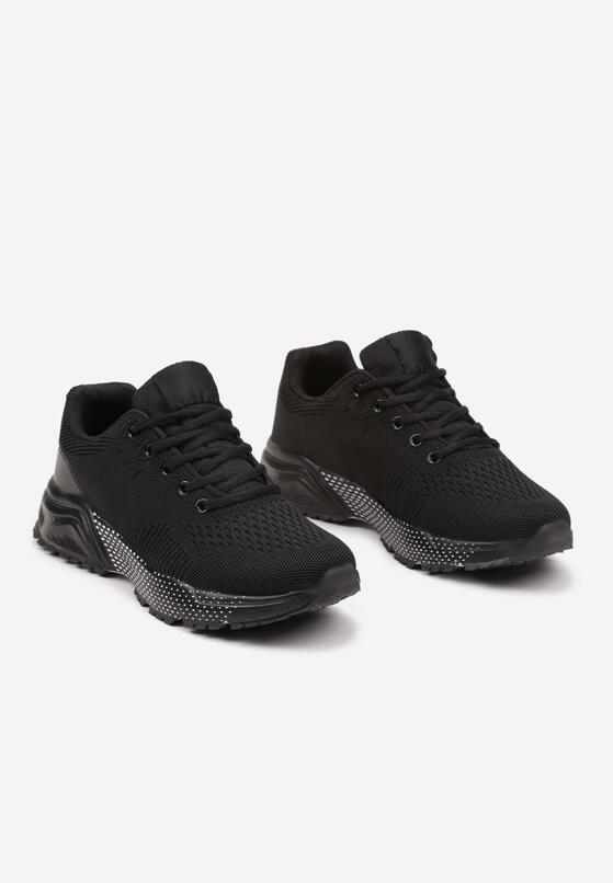 Czarne Buty Sportowe Sznurowane Sneakersy z Ozdobną Podeszwą Rishna 5