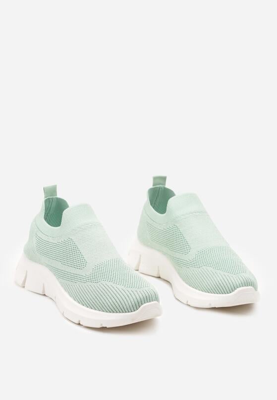 Zielone Buty Sportowe Wsuwane ze Skarpetkową Cholewką Tiamelina 5