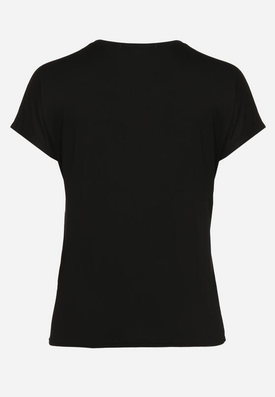 Czarny Klasyczny Bawełniany T-shirt Ozdobiony Cyrkoniami Christara 7