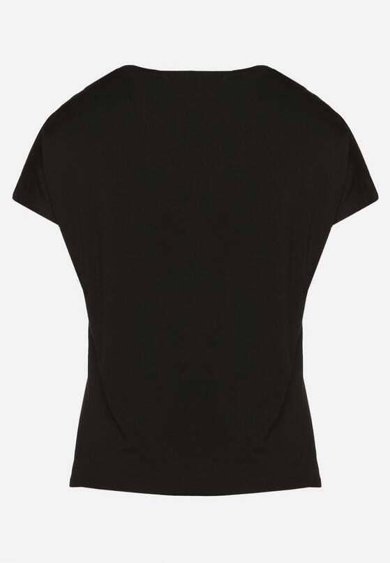 Czarny Klasyczny Bawełniany T-shirt z Nadrukiem Wiloa 7