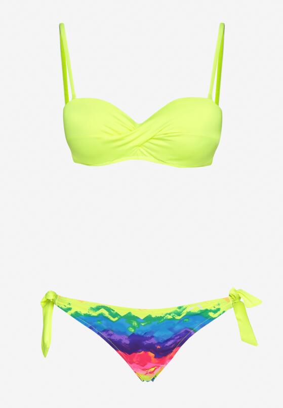 Żółto-Niebieskie Bikini Dwuczęściowe Stanik i Dwie Pary Majtek Ereviana 5