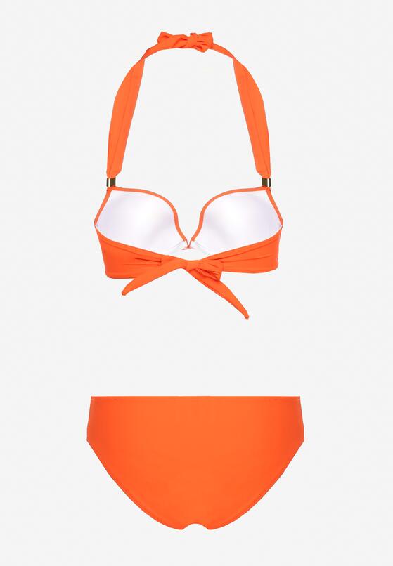 Pomarańczowe Bikini Dwuczęściowe Stanik Wiązany na Szyi Majtki Typu Figi Uvadia 6