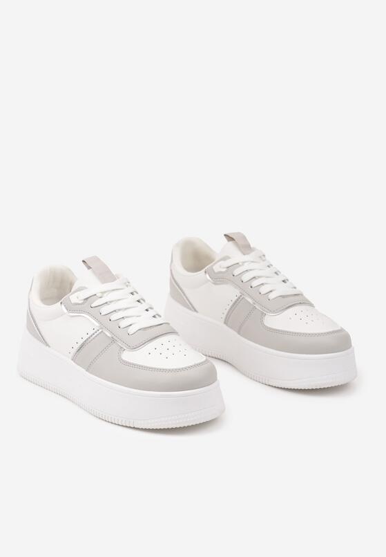 Biało-Szare Klasyczne Sneakersy Vices na Grubej Podeszwie Torira 6