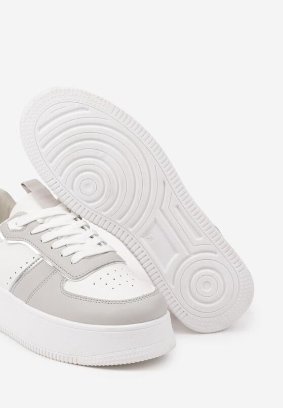 Biało-Szare Klasyczne Sneakersy Vices na Grubej Podeszwie Torira 7