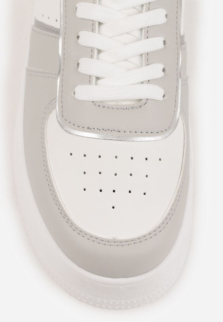 Biało-Szare Klasyczne Sneakersy Vices na Grubej Podeszwie Torira 9