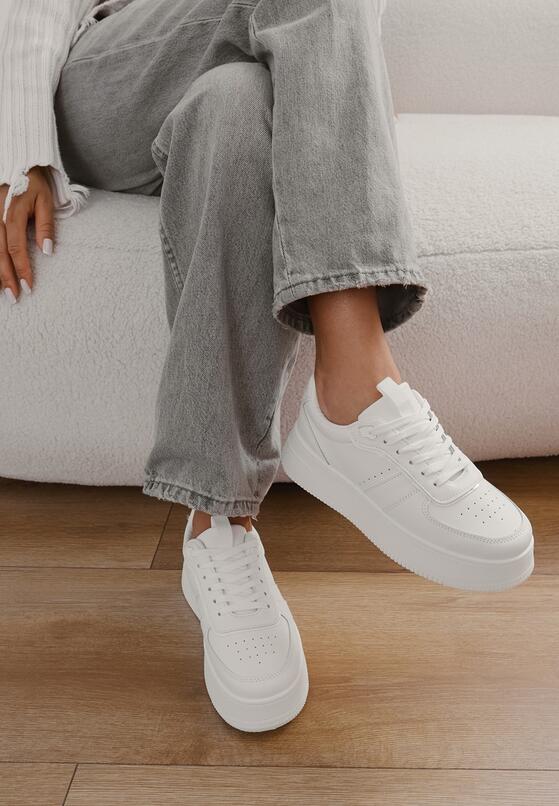 Białe Klasyczne Sneakersy Vices na Grubej Podeszwie Torira 1