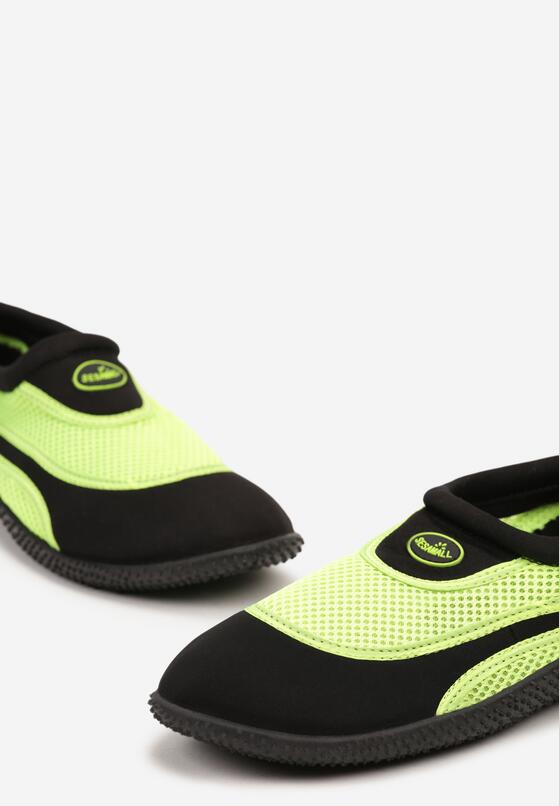 Czarno-Zielone Buty Sportowe z Siateczki z Elastyczną Podeszwą Camagia 3