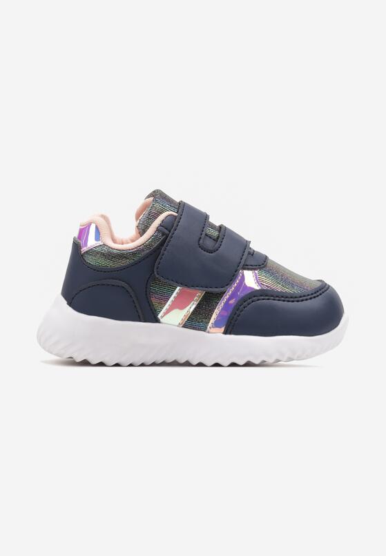 Granatowe Buty Sportowe Zapinane na Rzep Timami 1