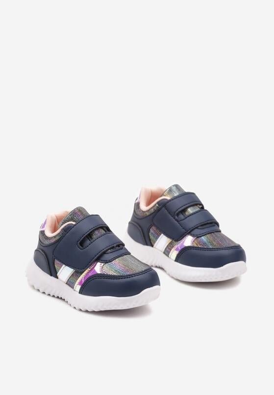 Granatowe Buty Sportowe Zapinane na Rzep Timami 2