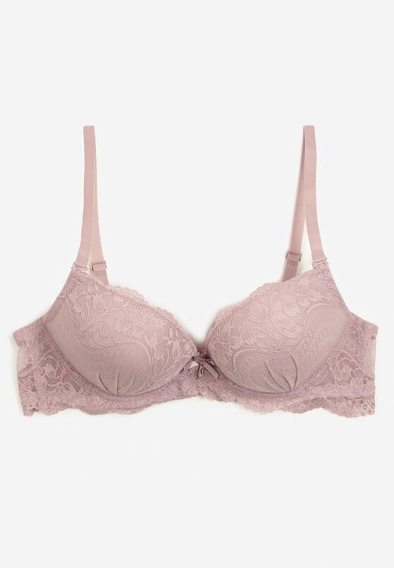 Ciemnoróżowy Biustonosz Push-Up z Koronką Elagia 5