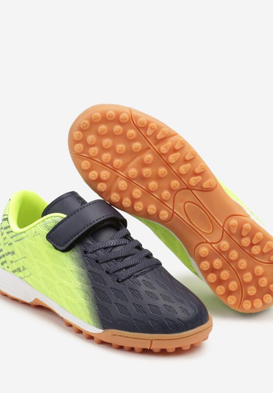 Czarno-Żółte Płaskie Buty Sportowe Halówki Zapinane na Rzep Nellinda 3