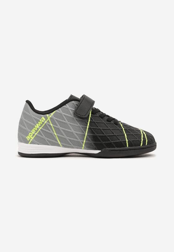 Czarno-Szare Płaskie Buty Sportowe Sneakersy Halówki na Rzep Nelliya 1