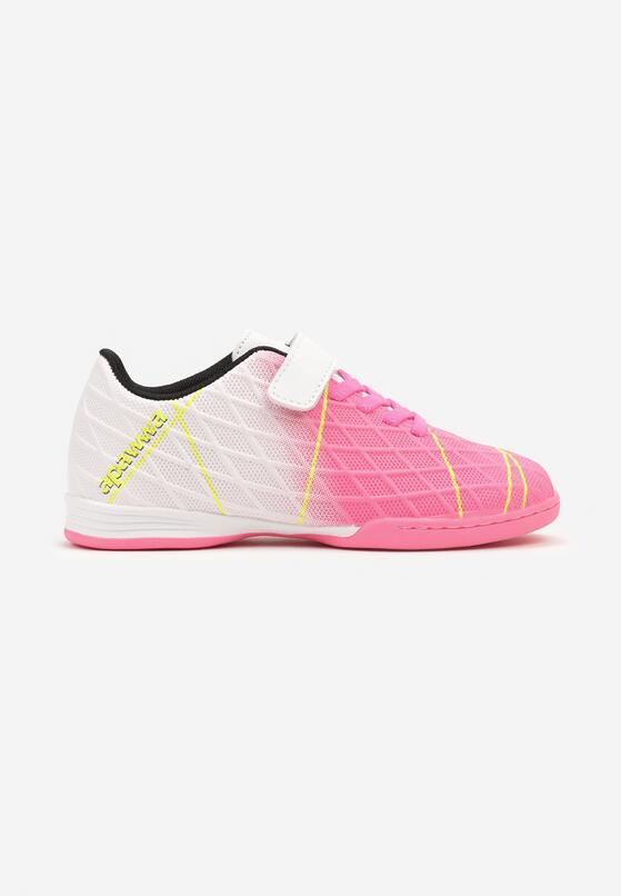 Różowo-Białe Płaskie Buty Sportowe Sneakersy Halówki na Rzep Nelliya 1