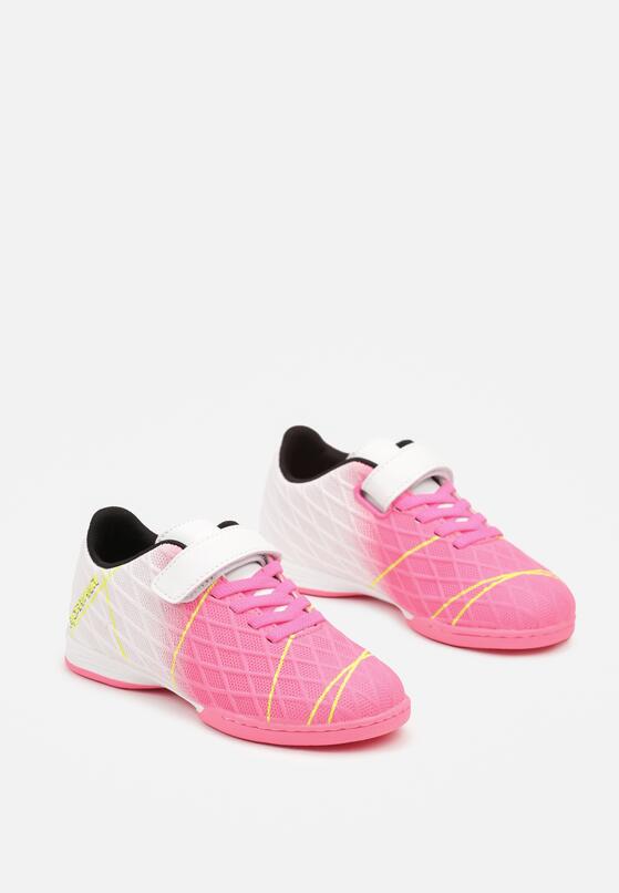 Różowo-Białe Płaskie Buty Sportowe Sneakersy Halówki na Rzep Nelliya 2