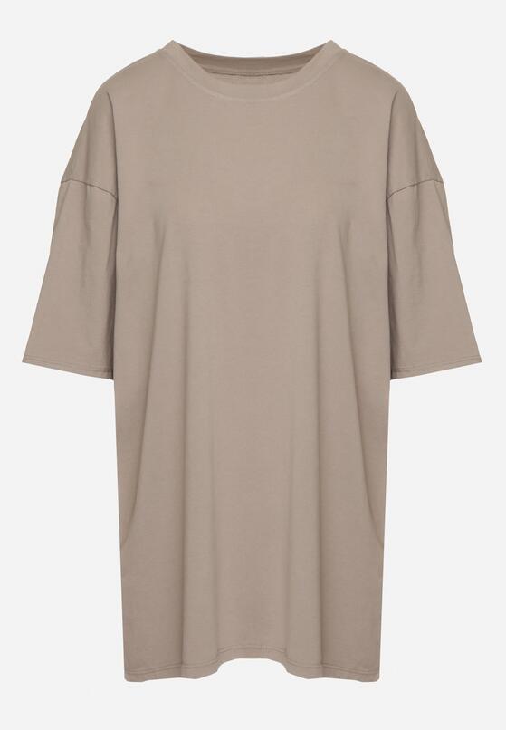 Beżowy Bawełniany T-shirt Koszulka z Krótkim Rękawem Bevima 6