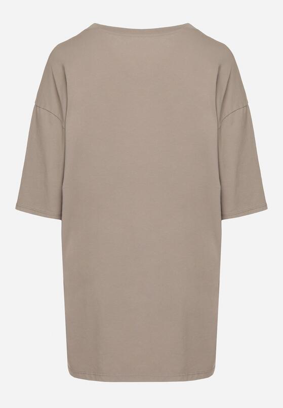 Beżowy Bawełniany T-shirt Koszulka z Krótkim Rękawem Bevima 7